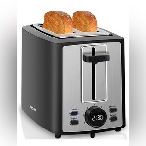 SEEDEEM Toaster 2 Slice, Bread Toaster with LCD Display, 7 Shade Settings, 1.４''